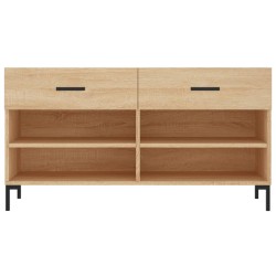 Banc à chaussures chêne sonoma 102x35x55 cm bois d'ingénierie 