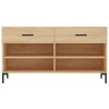 Banc à chaussures chêne sonoma 102x35x55 cm bois d'ingénierie 