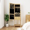 Armoire à bijoux miroir avec lumières LED sur pied 
