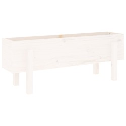 Lit surélevé de jardin blanc 101x30x38 cm bois de pin massif 