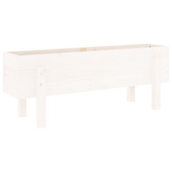 Lit surélevé de jardin blanc 101x30x38 cm bois de pin massif 