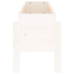 Lit surélevé de jardin blanc 101x30x38 cm bois de pin massif 