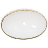 Vasque à poser blanc et doré ovale 59x40x15 cm céramique 