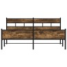 Cadre de lit en métal sans matelas chêne fumé 183x213 cm 