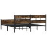 Cadre de lit en métal sans matelas chêne fumé 183x213 cm 