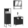 Ensemble de meubles salle de bain 3 pcs noir bois d'ingénierie 