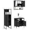 Ensemble de meubles salle de bain 3 pcs noir bois d'ingénierie 