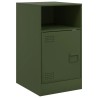 Table de chevet vert olive 34,5x39x62 cm acier 