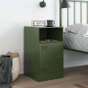 Table de chevet vert olive 34,5x39x62 cm acier 