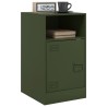 Table de chevet vert olive 34,5x39x62 cm acier 