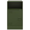 Table de chevet vert olive 34,5x39x62 cm acier 