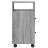 Meuble étroit de salle de bain à roulettes sonoma gris 