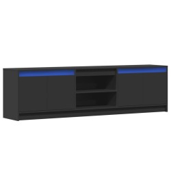 Meuble TV avec LED noir 180x34x50 cm bois d'ingénierie 