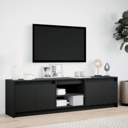 Meuble TV avec LED noir 180x34x50 cm bois d'ingénierie 