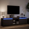 Meuble TV avec LED noir 180x34x50 cm bois d'ingénierie 