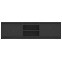 Meuble TV avec LED noir 180x34x50 cm bois d'ingénierie 