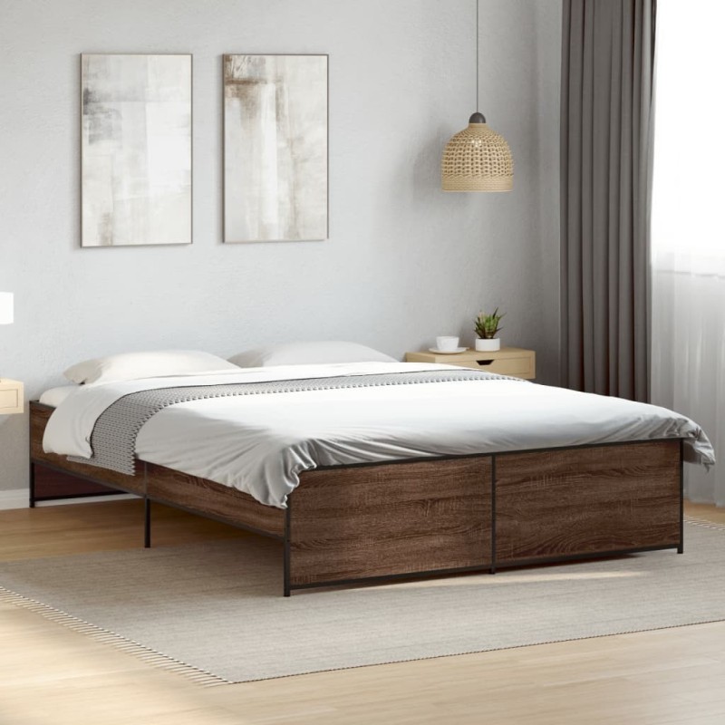Cadre de lit sans matelas chêne marron 160x200 cm Cadre de lit sans matelas chêne marron 160x200 cm