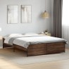 Cadre de lit sans matelas chêne marron 160x200 cm 