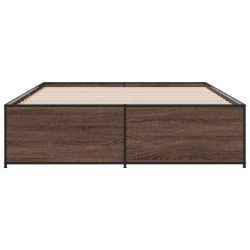 Cadre de lit sans matelas chêne marron 160x200 cm 