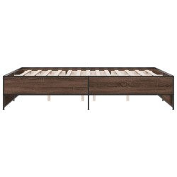 Cadre de lit sans matelas chêne marron 160x200 cm 