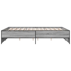 Cadre de lit sans matelas sonoma gris 160x200 cm 