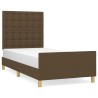 Cadre de lit sans matelas et tête de lit marron foncé 90x190cm 
