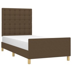 Cadre de lit sans matelas et tête de lit marron foncé 90x190cm 