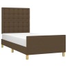 Cadre de lit sans matelas et tête de lit marron foncé 90x190cm 