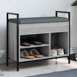 Banc à chaussures sonoma gris 65,5x32x57,5 cm bois d'ingénierie 