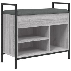 Banc à chaussures sonoma gris 65,5x32x57,5 cm bois d'ingénierie 
