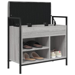 Banc à chaussures sonoma gris 65,5x32x57,5 cm bois d'ingénierie 