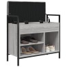 Banc à chaussures sonoma gris 65,5x32x57,5 cm bois d'ingénierie 