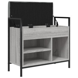 Banc à chaussures sonoma gris 65,5x32x57,5 cm bois d'ingénierie 