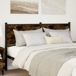 Tête de lit chêne fumé 150 cm bois d'ingénierie et acier 
