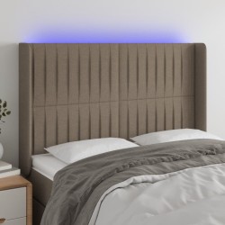 Tête de lit à LED Taupe 147x16x118/128 cm Tissu 