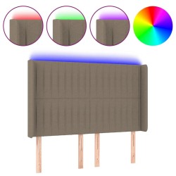 Tête de lit à LED Taupe 147x16x118/128 cm Tissu 