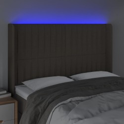 Tête de lit à LED Taupe 147x16x118/128 cm Tissu 