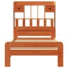 Lit bibliothèque sans matelas cire marron 75x190 cm pin massif 