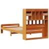 Lit bibliothèque sans matelas cire marron 75x190 cm pin massif 