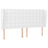 Tête de lit avec oreilles Blanc 203x23x118/128 cm Similicuir 