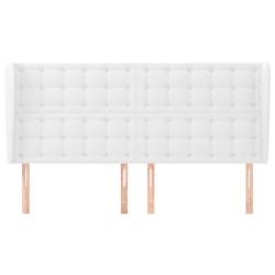 Tête de lit avec oreilles Blanc 203x23x118/128 cm Similicuir 