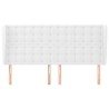 Tête de lit avec oreilles Blanc 203x23x118/128 cm Similicuir 