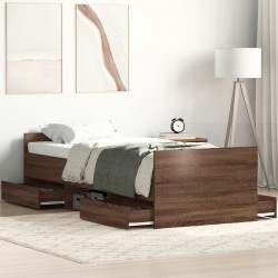 Cadre de lit sans matelas chêne marron 90x190 cm 