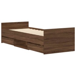 Cadre de lit sans matelas chêne marron 90x190 cm 