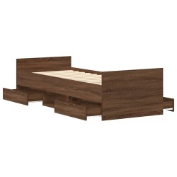Cadre de lit sans matelas chêne marron 90x190 cm 