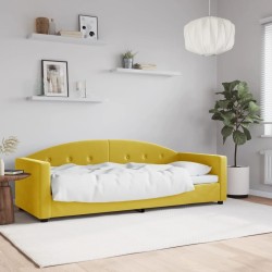 Lit de repos sans matelas jaune 80x200 cm velours 