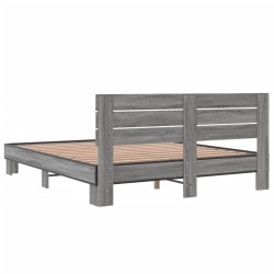 Cadre de lit sans matelas sonoma gris 150x200 cm 