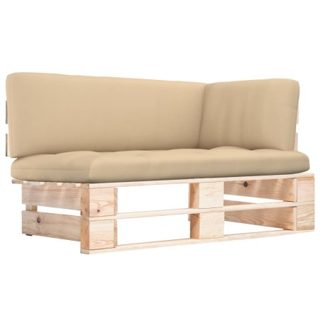 Canapé d'angle palette de jardin bois de pin imprégné 