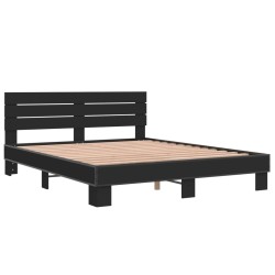 Cadre de lit sans matelas noir 150x200 cm 