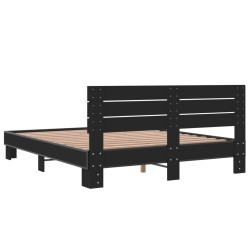 Cadre de lit sans matelas noir 150x200 cm 